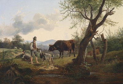 Pastore con caprone da Friedrich Gauermann